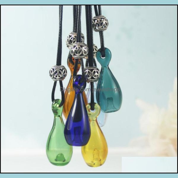 

pendant necklaces & pendants jewelry fashion essential oil diffuser necklace glass bottle aroma water drops per wholesale drop delivery 2021, Silver