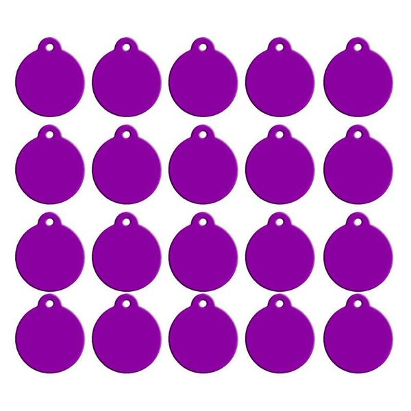 

dog apparel ethin 20pcs blank pet id tags diy round shape double sided cat puppy kitty identification name phone number tag