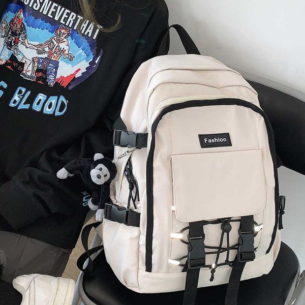 

backpack multi-pocket portable man female reflexive string rope book bag business