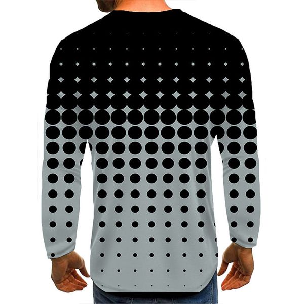 

high-end art 3d printing t-shirt visual impact party street style round neck high-quality long-sleeved graphic optical illusion plus size pr, White;black