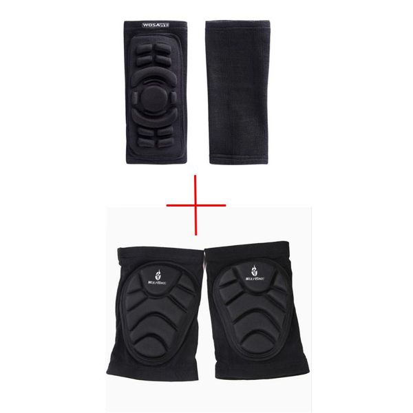 

elbow & knee pads outdoor sports black breathable roller skating safety protector motorcycle cycle off-road support, Black;gray