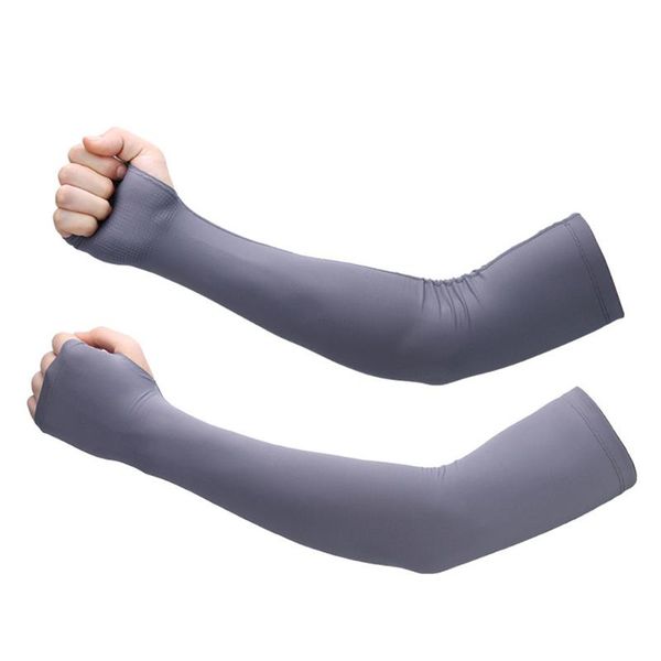 

elbow & knee pads summer uv protection cooling sleeves sun-protective arm outdoor cycling ultraviolet-proof brace for men women, Black;gray