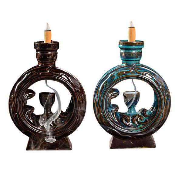 

fragrance lamps ceramic backflow incense holder burner with cones back flow censer furnace