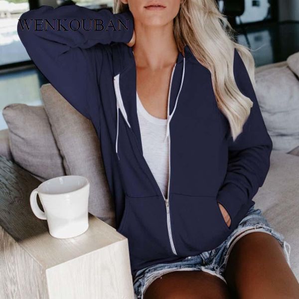 

women sweatshirt casual oversized hoodie autumn pocket zip up coat ladies long sleeve tracksuit winter streetwear women's hoodies & swe, Black