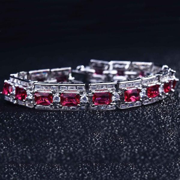 

charm bracelets classic luxury square bracelet inlay dazzling zircon 925 sterling silver jewelry for women engagement anniversary gift, Golden;silver