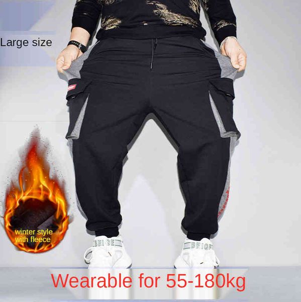 

men's pants elastic tooling casual long men loose sports fall winter mens joggers cargo japanese fashion harem kflx, Black