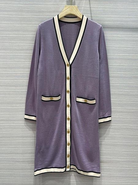 

women's knits & tees all-match contrast color merino wool long cardigan women v-neck temperament elegant soft sweater coat 2021, White