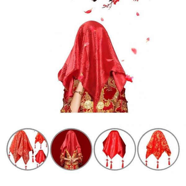 

party favor beautiful head veils with tassels bridal smooth chinese style eye-catching covering