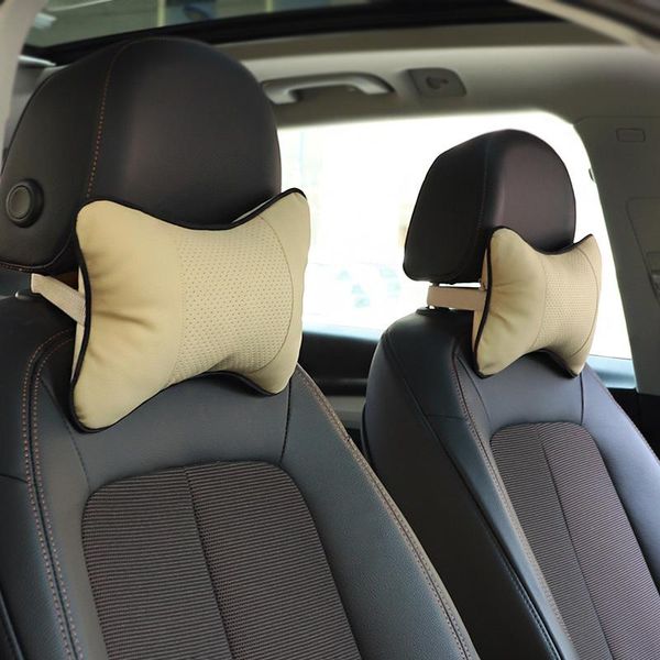 

cushion/decorative pillow 1pair car neck pillows both side pu leather pack headrest for head filled fiber comfortable universal accessories