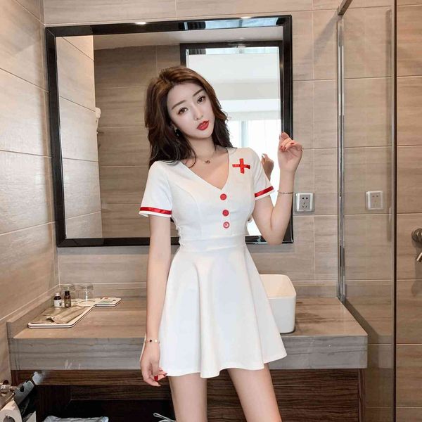 

luxury evening dress night cover meat show thin women's nightclub low cht deep v short skirt sauna technician cloth, Black;gray