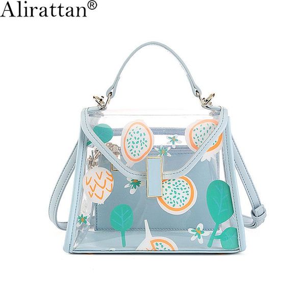

evening bags alirattan transparen crossbody bag for women 2021 summer travel vacation shopping jelly designer print shoulder handbag