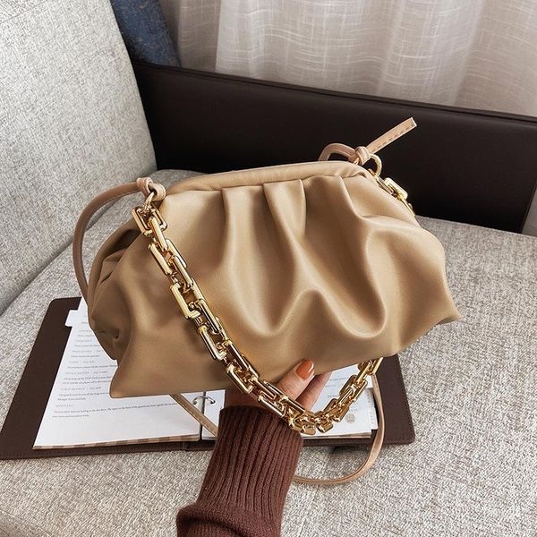 

evening bags ladies small 2021 spring/summer clip trendy fashion folding messenger bag dumpling portable cloud bucket soft