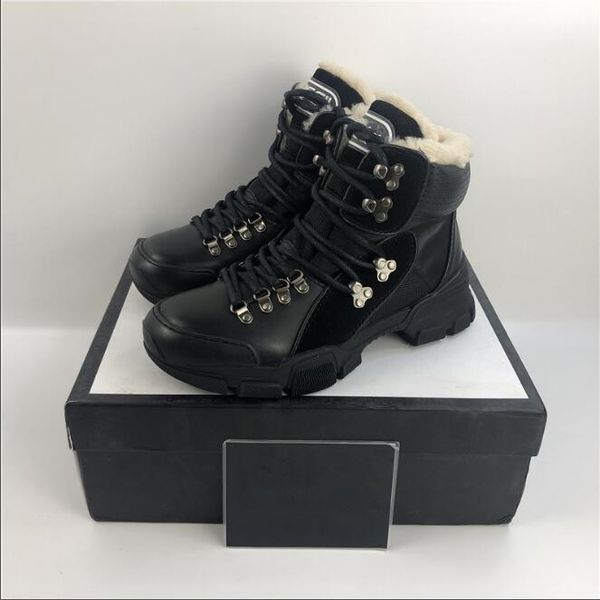 

men women luxurious casual shoes men's and women's genuine leather thick bottom comfort shoe boots size eu36-45, Black