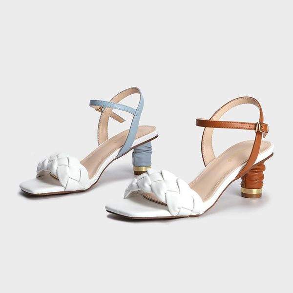 

sandals 2021 high heels black shoes for women breathable square toe high-heeled beige girls comfort outside low fashion