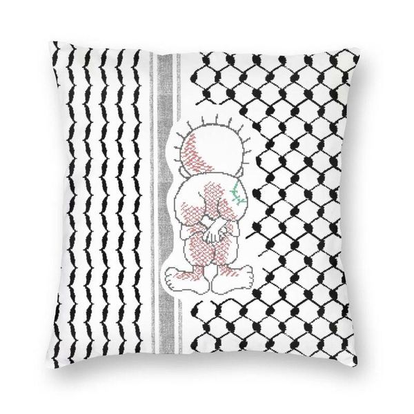 

cushion/decorative pillow palestinian handalah palestine kufiya pattern case home decor 3d printed tatreez embroidery cushion cover for sofa