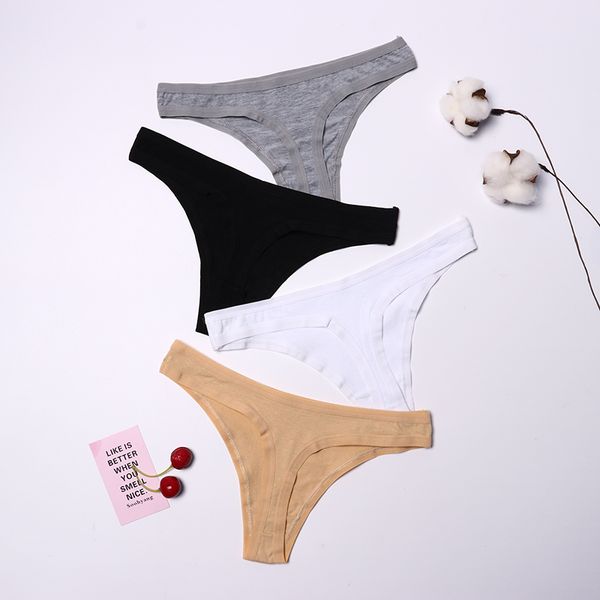 

g-string panties cotton womens underwear female underpants solid color comfort t-back lingerie ladies plus size xl-3xl thong, Black;pink