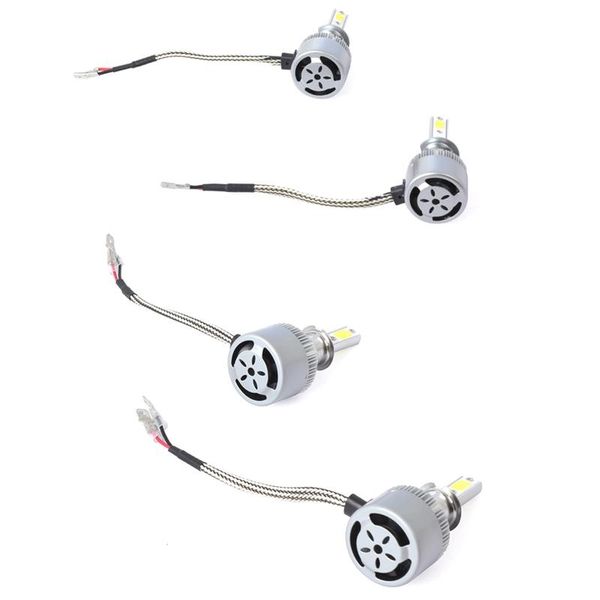 

car headlights 4pcs c6 led headlight kit cob 36w 7600lm white light bulbs h1 & h3
