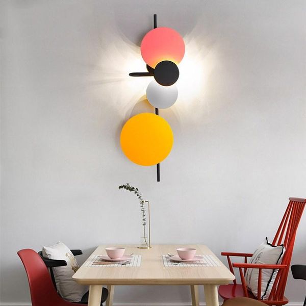 

wall lamp modern colorful led light round lamps bedside mounted sconces lighting lustre luminaire art deco fixtures