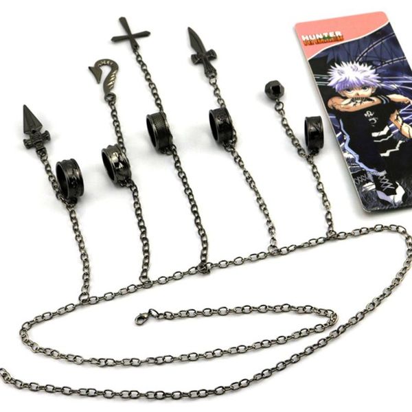 

chain x cosplay tool constraints kurapika five fingers with papers of the full-five by charm bracelets, Golden;silver