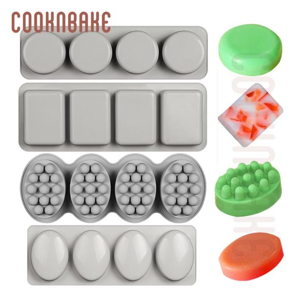 Ferramentas de Bolo CooknBake Silicone Soap Mold Oval Bake Ferramenta de Bakeware Redonda Jelly Pudding Doces Biscoito Molde de Molde Mold