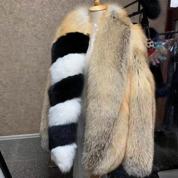 

women's fur & faux real coat ladies natural jacket women, Black