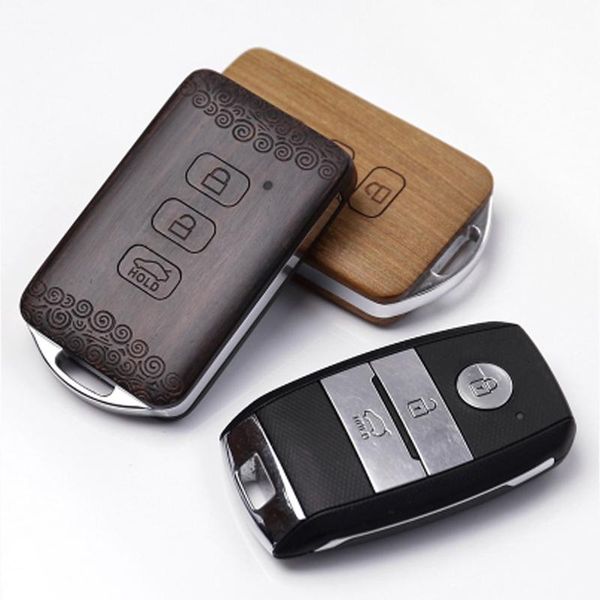 

remote controlers wooden key case for kia k2 k3 kx cross control refit car fob shell replacement (case only)