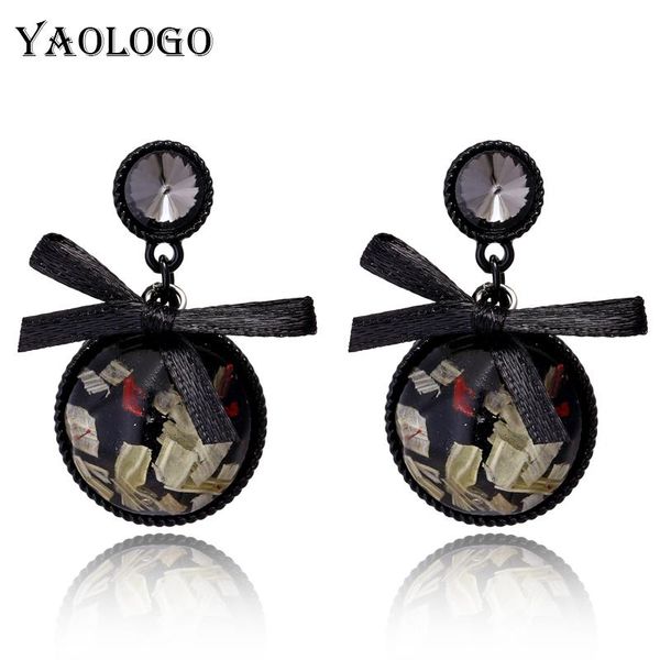 

dangle & chandelier yaologe korean rhinestone colorful shell drop earrings for women vintage statement jewelry cute brincos fashion e311, Silver