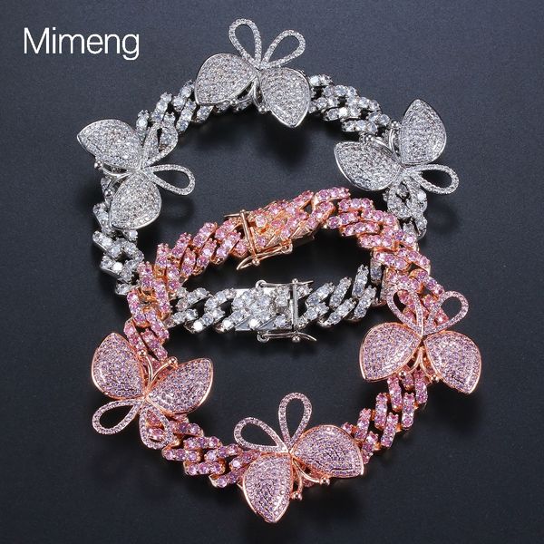 

hip new anklet girl diy hop watch buckle cuba chain three butterfly elements full of diamond feet, Red;blue