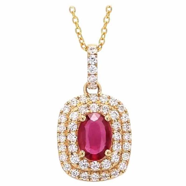 

pendant necklaces caoshi noble red oval cubic zircon necklace for women luxury gold color classic anniversary jewelry valentine's day g, Silver