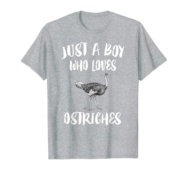

just a boy who loves ostriches animal gift t-shirt, White;black