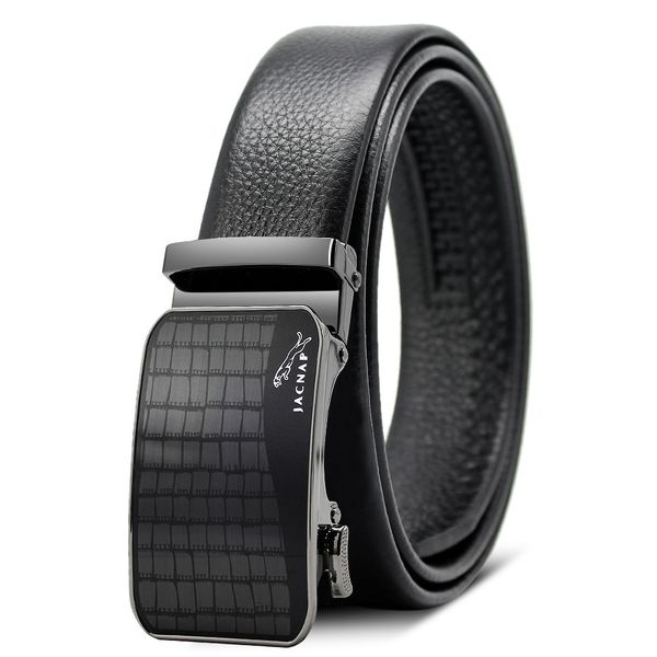 

men's double-sided leather belt with litchi pattern, Black;brown