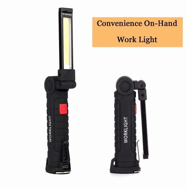 

est 5 mode 180 rotating foldable cob table light rechargeable portable camping/fishing lamp include battery flashlights torches