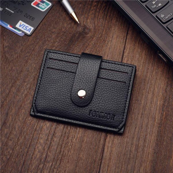 

card holders fashion leather men slim money case holder coin pocket j60d, Brown;gray