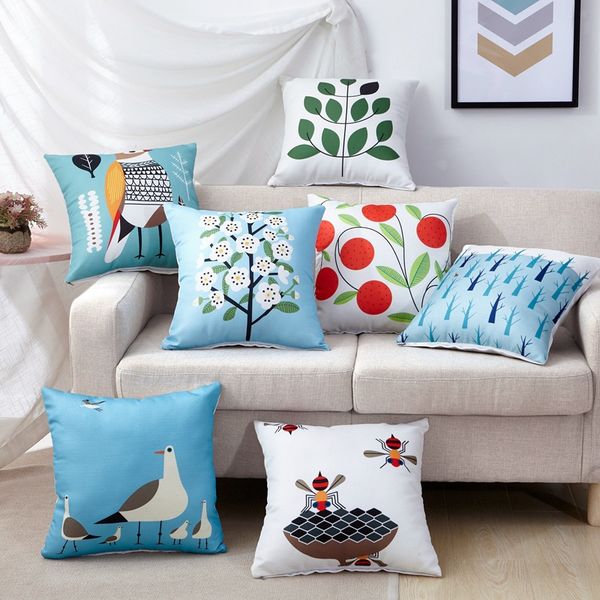 

New net celebrity ins wind slub hemp pillow waist cushion cover sofa pillow