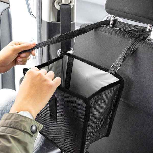 

car organizer foldable rear seat hanging storage bag black waterproof high capacity pocket shape back organizers trunk