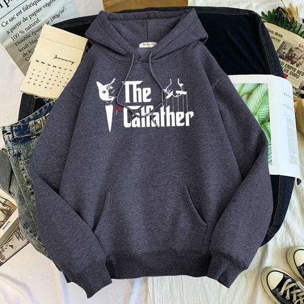 

men's hoodies & sweatshirts cool cat the catfather male sweatshirt autumn fleece pullovers retro streetwear tracksuit for comfortable m, Black