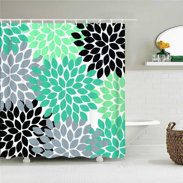 

shower curtains art geometry flowers bathroom curtain frabic waterproof polyester 240x180cm screen with hooks