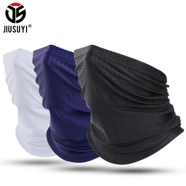 

scarves summer neck gaiter balaclava soft lce silk headband elastic breathable windproof ring outdoor bandana women men 2021, Blue;gray