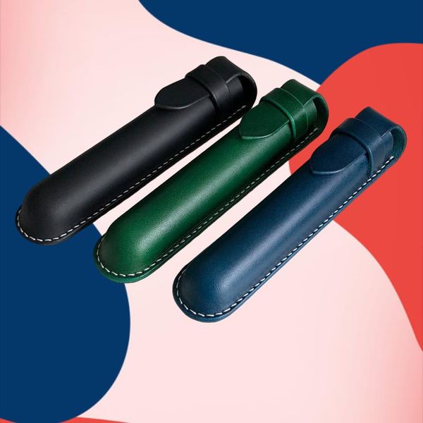

pencil bags handmade 100% genuine italian vegetable tanned hide leather pen pouch case luxury bag stationery office school supplies