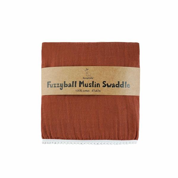 

blankets & swaddling kangobaby #my soft life# solid color fuzzy ball lace muslin swaddle blanket for born baby