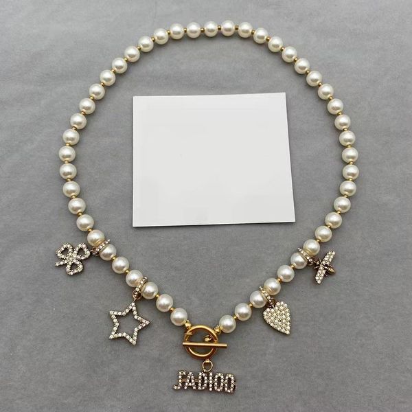 

fashion d home pearl clavicle chokers necklaces lady personality all-match brand designer jewelry with box, Silver