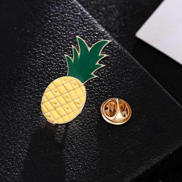 

creative jewelry exquisite fashion fruit pineapple brooch dripping oil collar flower funny cartoon lovely brooch badge, Gray
