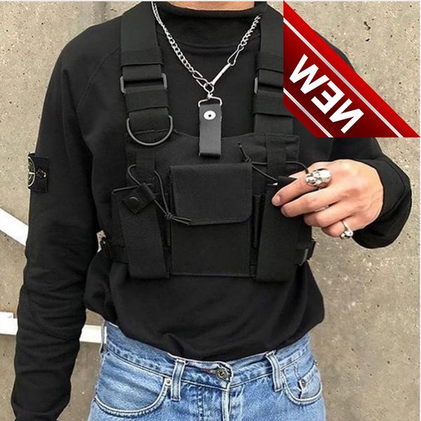 

functional tactical for woman fashion bullet hip hop vest streetwear waist pack black chest rig bag zy948