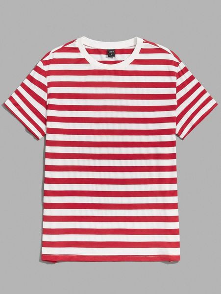 

men striped tee p6hb#, White;black