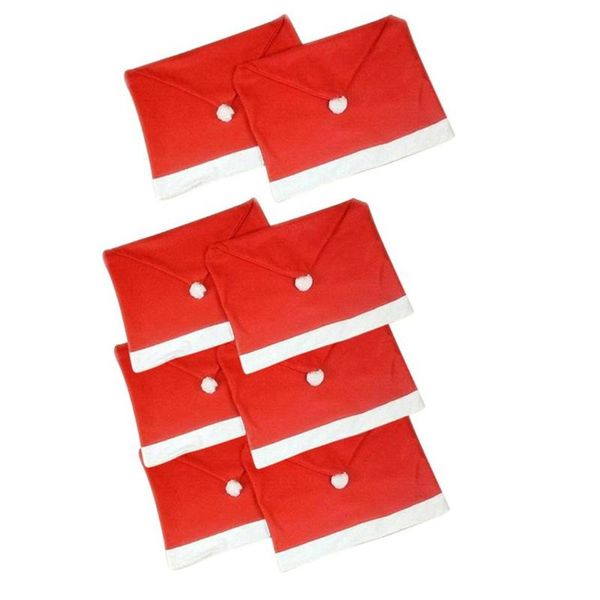 

1/6/8/10/12pcs christmas chair covers santa claus hat dinner back table party decor year suppl