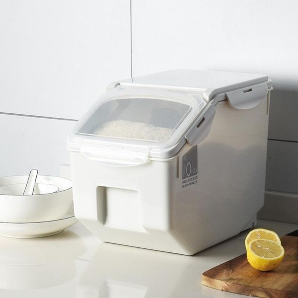 

10kg rice storage box with seal locking lid sealed grain container bottles & jars