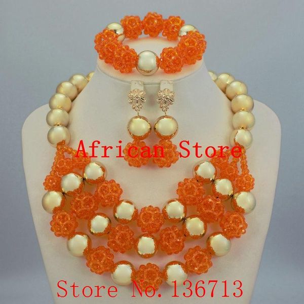 

earrings & necklace african costume jewelry set big nigerian wedding bridal crystal beads bracelet bc323-3, Silver
