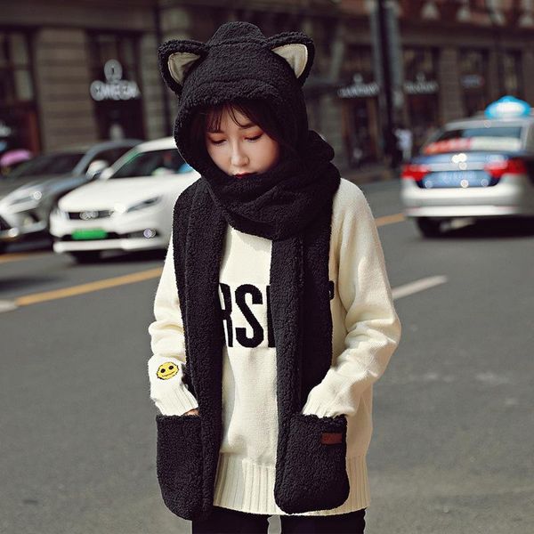 

hats, scarves & gloves sets women's winter knitted hats and scarf set for ladies girls, korean version keep warm hat with a style, Blue;gray