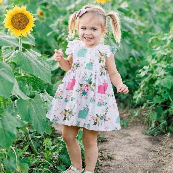 

girl's dresses toddler baby girls short sleeve flower print skirt dress princess for babies vestiti carnevale e1, Red;yellow