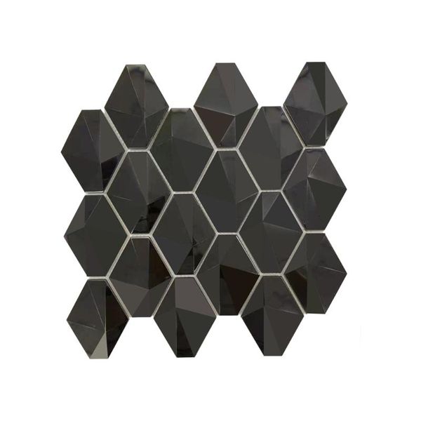 

wall stickers long hexagonal stainless steel metal mosaic, light luxury, applicable, customizable